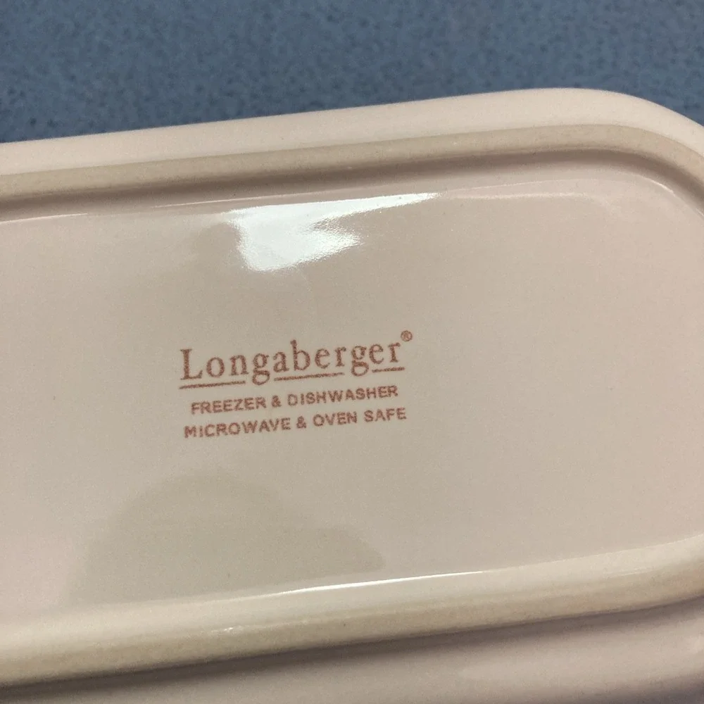 Longaberger Pottery Vintage Vines Cream Butter Dish - No Lid